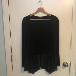 Kim and Cami Black Long sleeve open blouse Womens Small